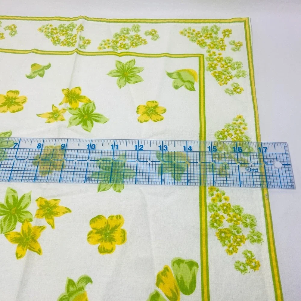 Vintage Floral Set Of 6‎ Placemats & 6 Napkins Green Yellow Flower MCM 70s Boho